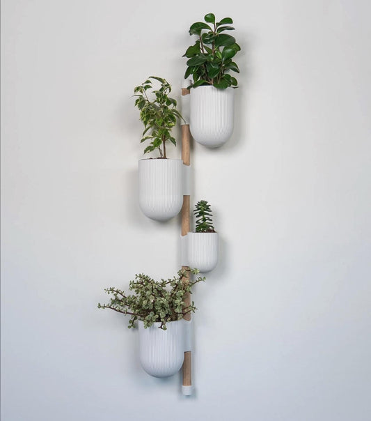 The Ira Vertical Rail Planter: Wall Mounted System (Including Pine Rail Dowel)