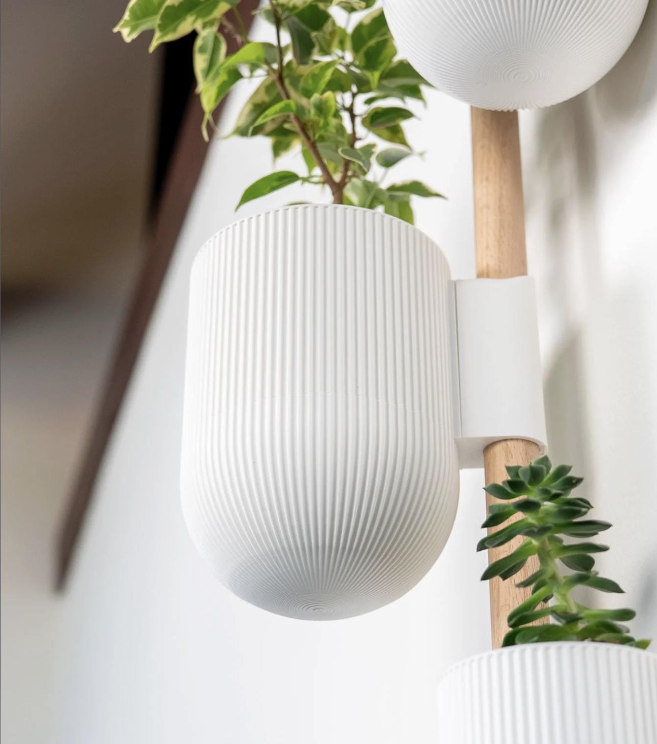 The Ira Vertical Rail Planter: Wall Mounted System (Including Pine Rail Dowel)